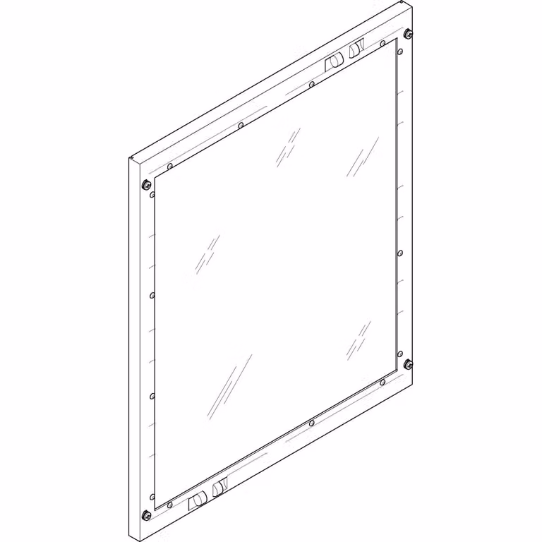 Piastra di copertura ABN 500x600 mm, 2 ante fisse/4 ante scorrevoli, chiusa con vetro di ispezione FAS24N
