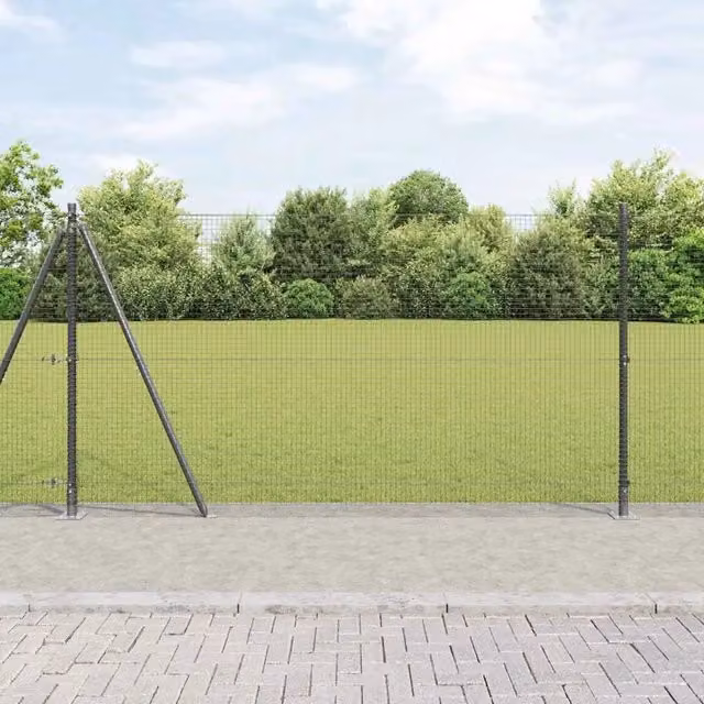 Recinzione Metallica Saldato con Base in Cemento 50 x 1,2 m 3352594