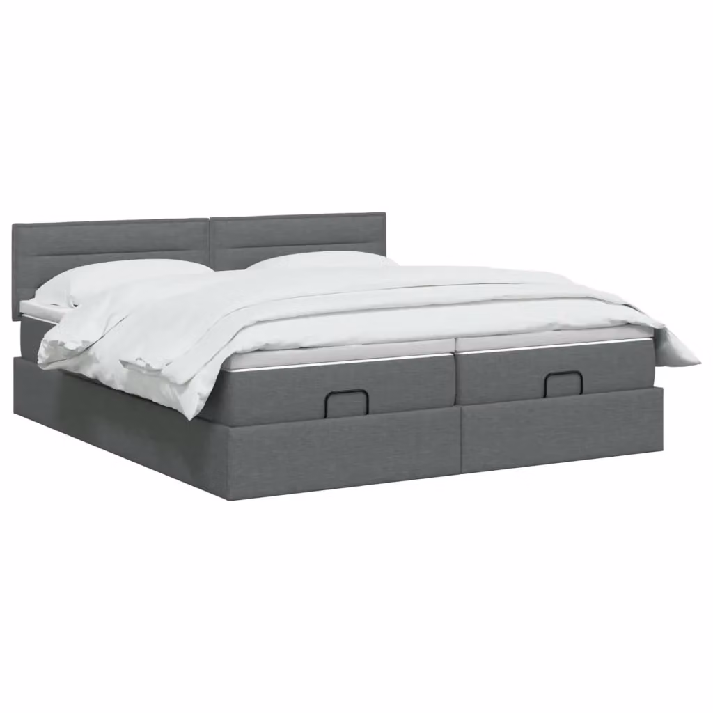 Letto Ottomano con Materasso e LED vidaXL Grigio, L/P/H: 180 x 200 x 88 cm – 2