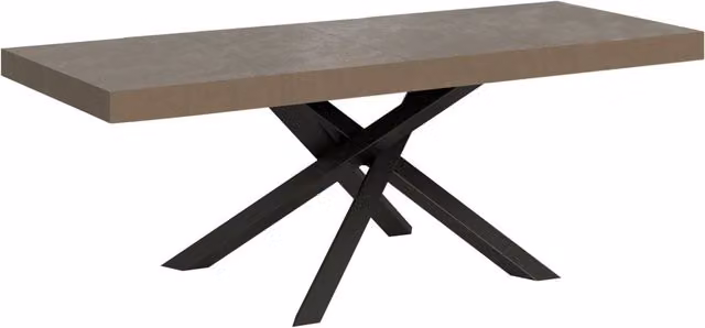 Tavolo Allungabile Volantis Premium Giordanoshop Colore Tortora con Telaio Antracite L: 160-420 cm, P: 90 cm, H: 77 cm