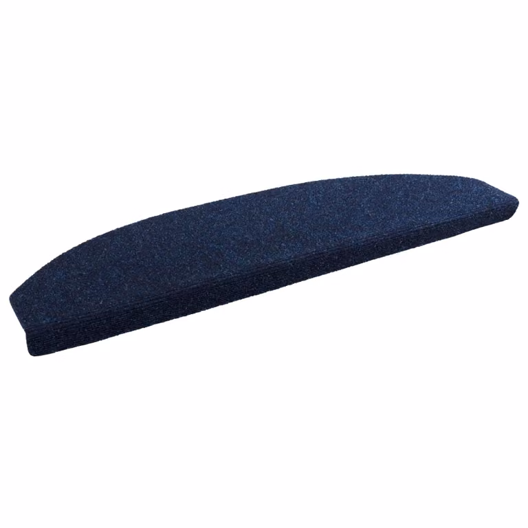 Set di 15 tappetini autoadesivi per scale vidaXL, antiscivolo e fonoassorbenti, in polipropilene, colore blu, L 80 x P 24,5 x H 3,5 cm