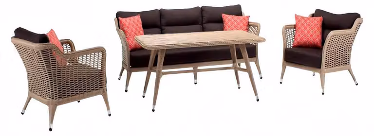 Garten Rattanmöbel Sofagarnitur Terrasse Set Möbel Lounge Balkon Outdoor 4tlg.