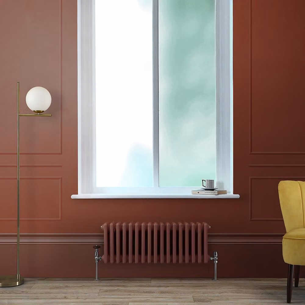 Radiatore Orizzontale a Colonne (3 Colonne) 300mm x 785mm - Rosso (Booth Rosso) - Regent