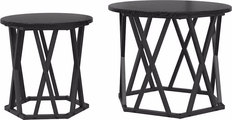 Tavolo laterale 2 pcs Rovere Nero