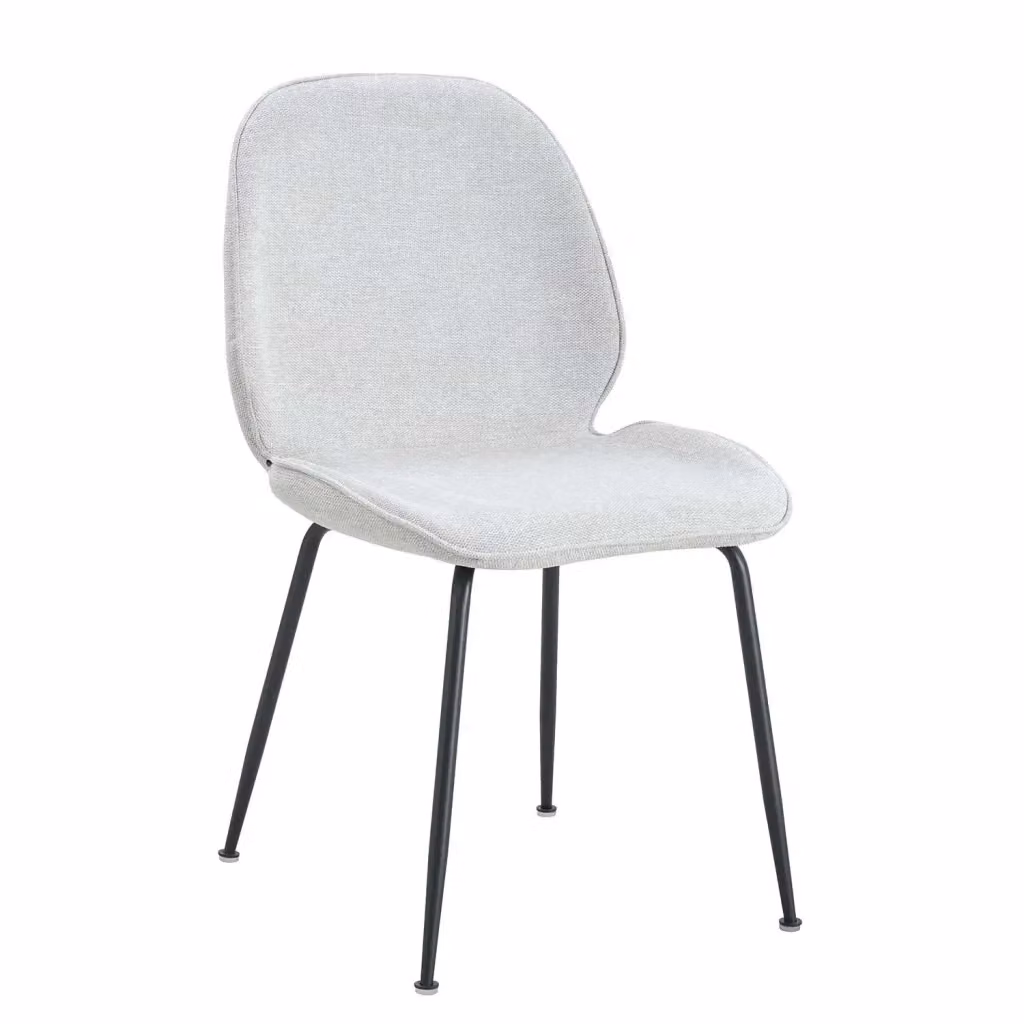 Sedia Ashcroft LÚZETE in tessuto color sabbia con gambe nere in metallo opaco L/P/H: 58 x 44 x 84 cm – 2