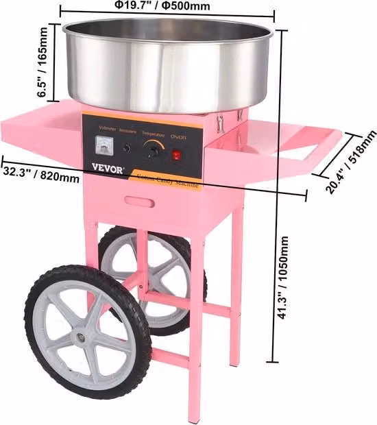 Macchina per la produzione di zucchero filato elettrica - Supe di zucchero filato - Senza capote - Commerciale - Rosa