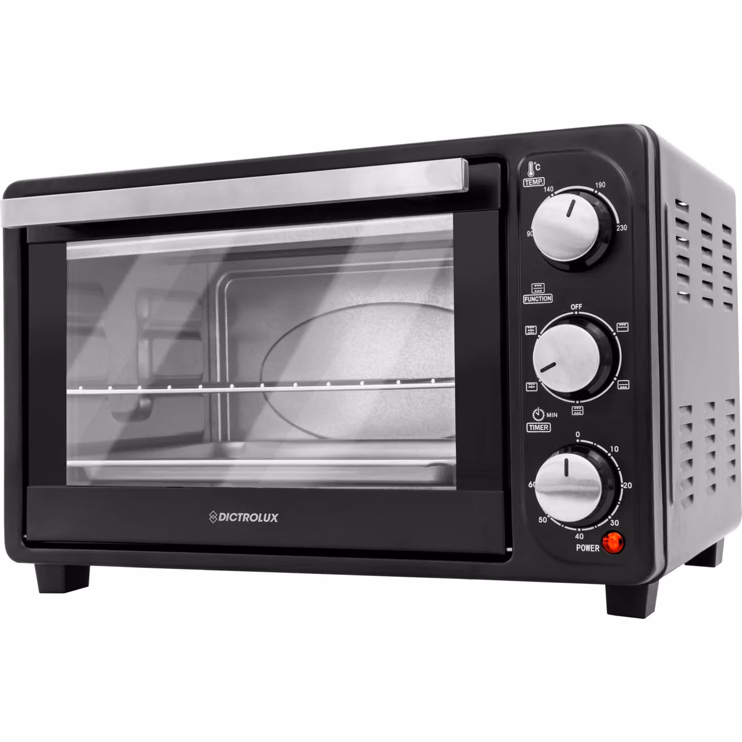 Forno ventilato Dictrolux Black Evolution da 23 litri con timer e funzione aria calda da 1380 Watt – 1