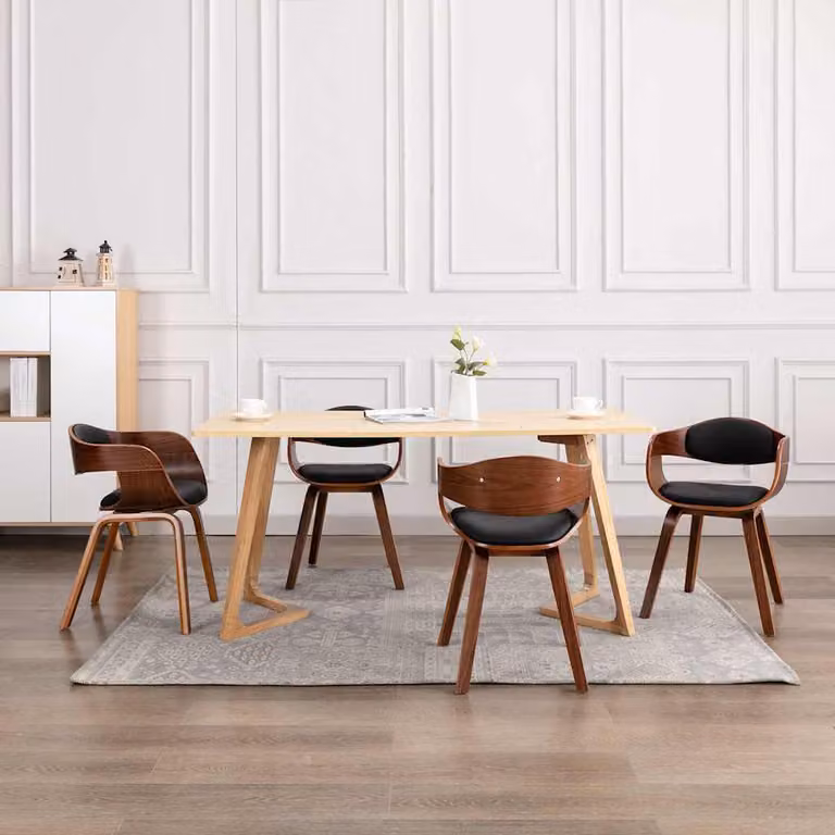 Set di 4 sedie da pranzo vidaXL in legno e similpelle moderna per cucina e sala da pranzo