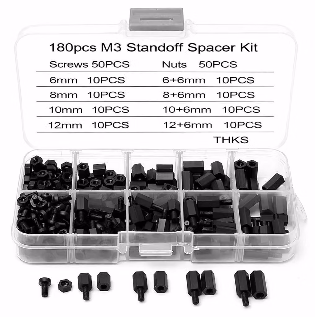 Set di 180 distanziatori in nylon M3 per PCB e schede madri