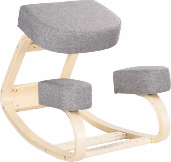 Supporto ginocchiere ergonomico - Cuscino oscillante comodo in tessuto e legno