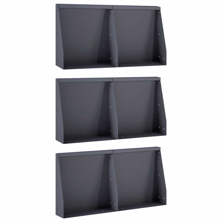 Set di 6 muretti di contenimento vidaXL in acciaio color antracite per orto rialzato, L: 40 cm, P: 12 cm, H: 50 cm