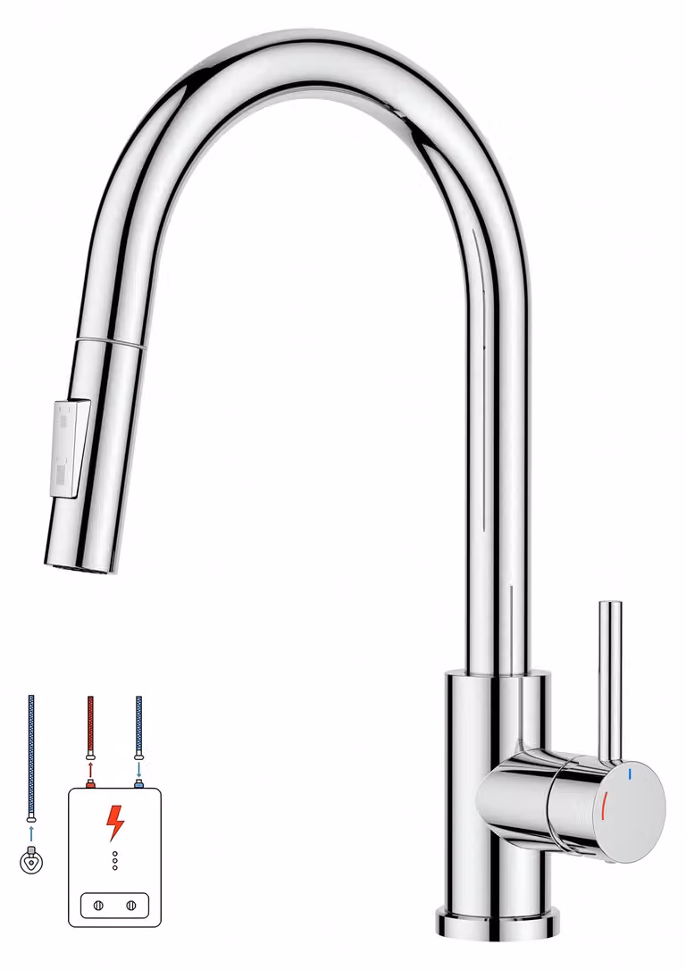 Rubinetto da cucina a bassa pressione, rubinetto da cucina estraibile, miscelatore monocomando