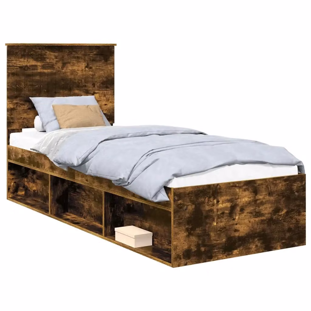 Struttura letto in pino massello vidaXL colore marrone con doghe in legno L/P/H: 190 x 80 x 200 cm – 2