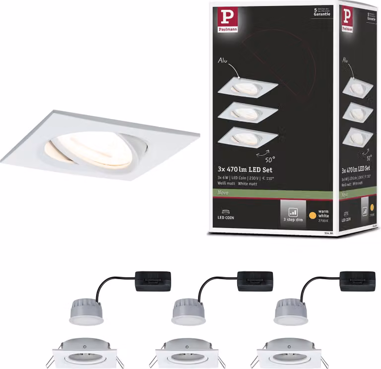 Paulmann Luce da incasso LED Nova basic set orientabile