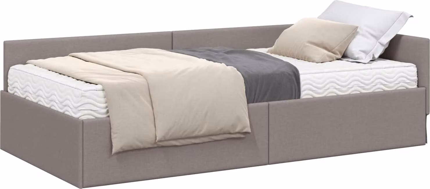 Struttura Letto Angolare con Materasso 2 pcs Talpa Tessuto