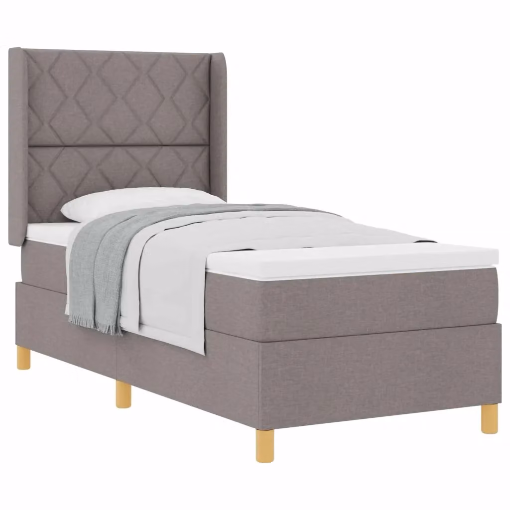 Letto a molle con testiera Talpa vidaXL in tessuto, L 100 x P 200 cm – 2