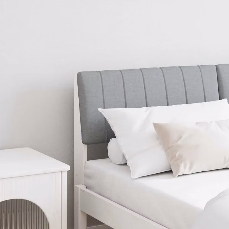 vidaXL Testiera imbottita moderna in pino massello Grigio chiaro 140 cm