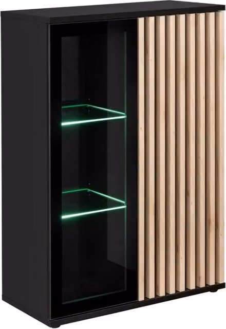 Vetrina bassa design collezione DEAN – 2 porte con illuminazione LED integrata
