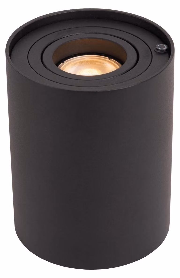 Lampada da tavolo moderna Tube nera 1xGU10x5W in metallo, dimensioni: 12,5x9,6x9,6 cm, IP20, Lucide