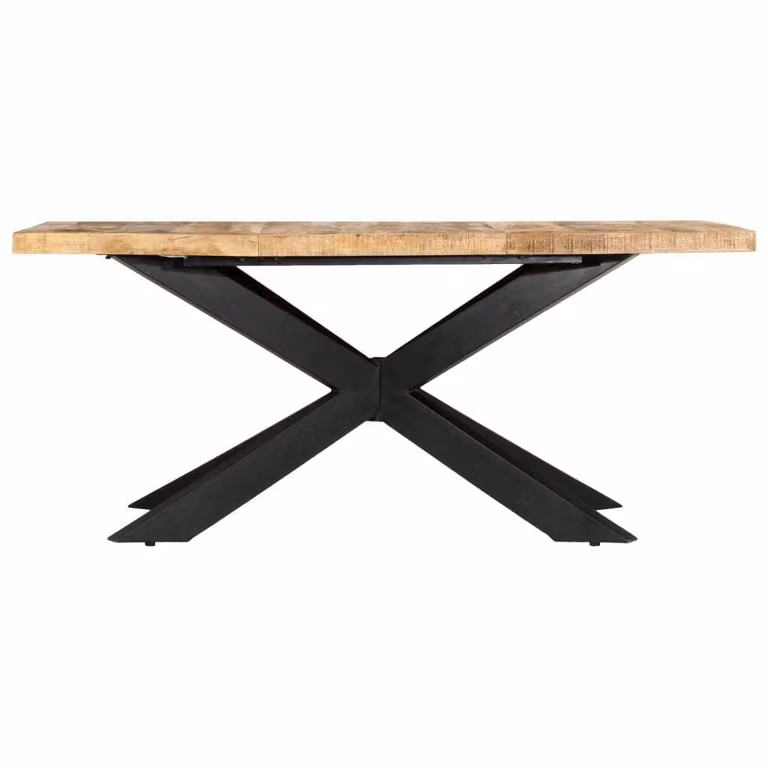 Tavolo da Pranzo 180x90x76 cm in Legno Massello di Mango Grezzo