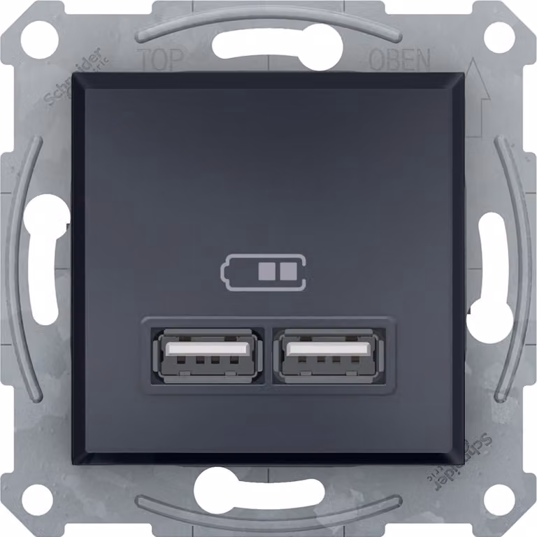 Zásuvka Schneider Electric EPH2700271 Asfora 2xUSB antracit