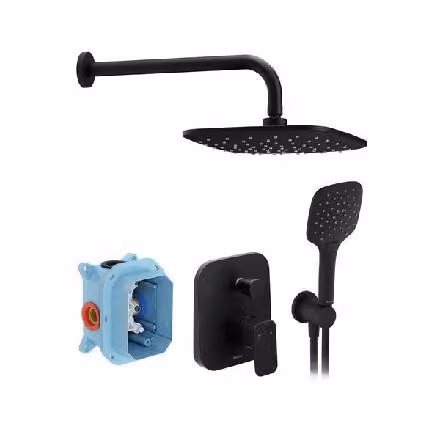 Sistema doccia con doccetta e soffione RAVAK 10° Free nero opaco X07S013