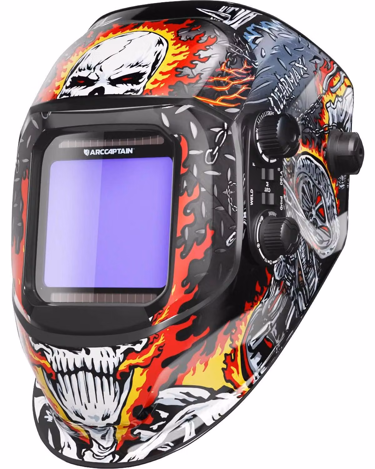 Casco da saldatura / Maschera da saldatura - Casco automatico AR-WC025 - Ampio campo visivo 10x9,3 cm - Visualizzazione a colori reali - Alimentazione solare + batteria al litio - Adatto per saldatura MIG e TIG