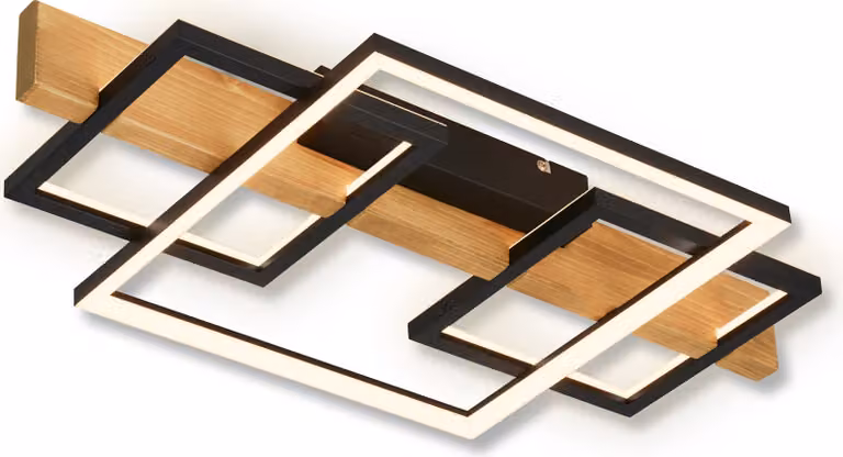Briloner Cadre LED lampada da soffitto, retroilluminazione, decoro in legno, legno nero