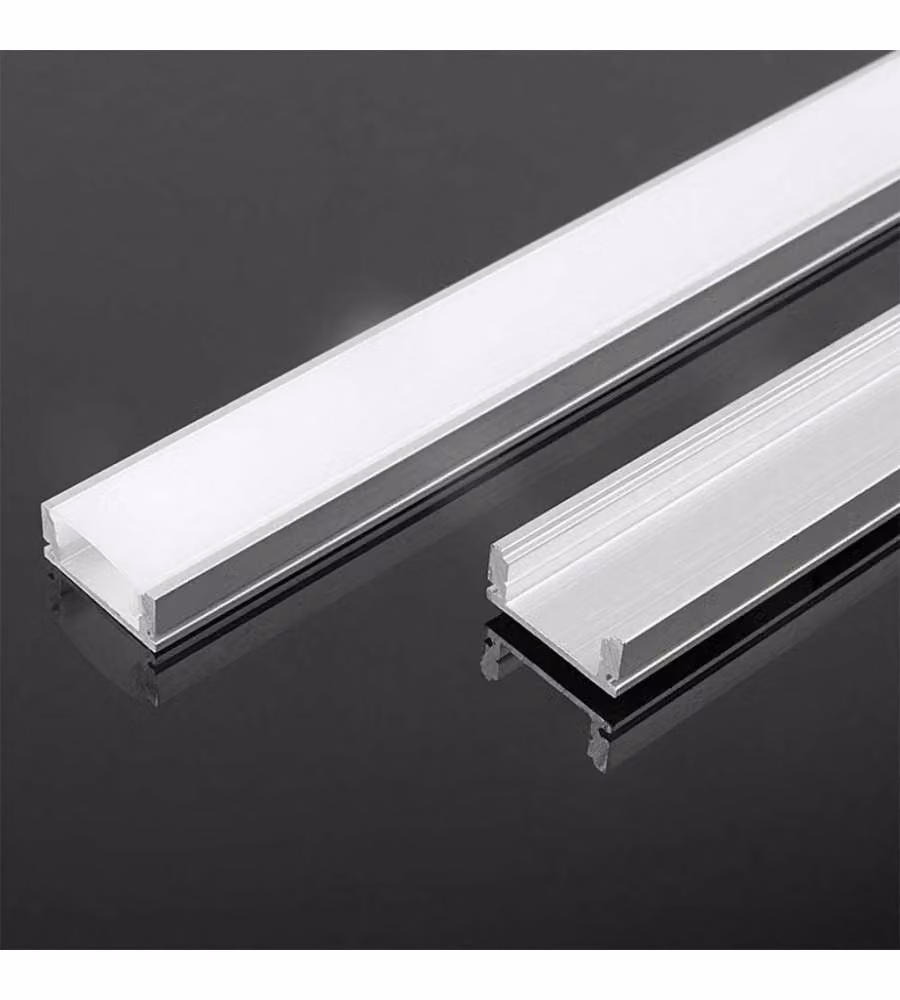 V-TAC Profilo in Alluminio Colore Silver per Strip LED Copertura Satinata 2000*17.6*6.9mm