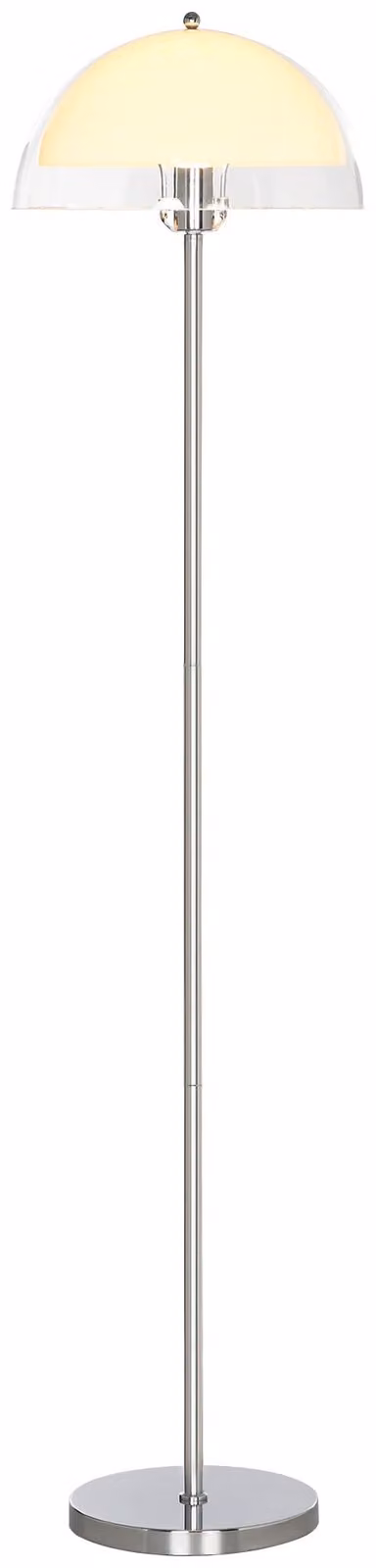 Piantana da Interno Lampada da Terra Paralume Doppio E27 Metallo e Acrilico 35x150 cm Bianco