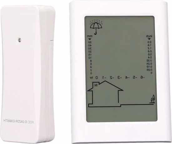 Stazione meteorologica 3-in-1 senza fili con termometro esterno/interno, display temperatura, umidità, percentuale di precipitazioni, accumulo di precipitazioni, modello con funzione di memorizzazione.