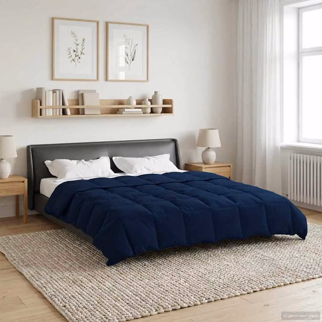 Piumone Completo Annuale 4 Stagioni vidaXL in Microfibra Blu, L 220 x L 240 cm