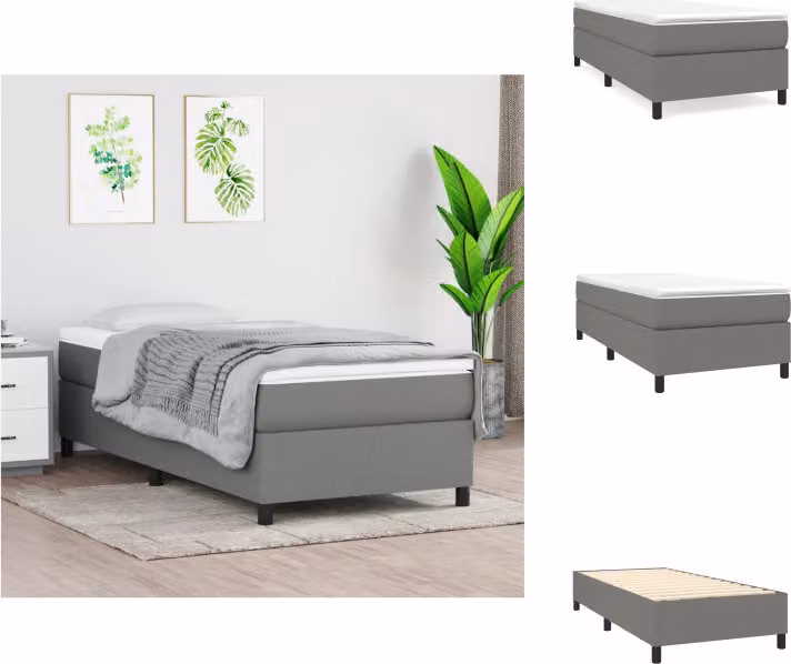 vidaXL Letto a molle insacchettate grigio scuro 80x200 cm tessuto - Letti e strutture letto