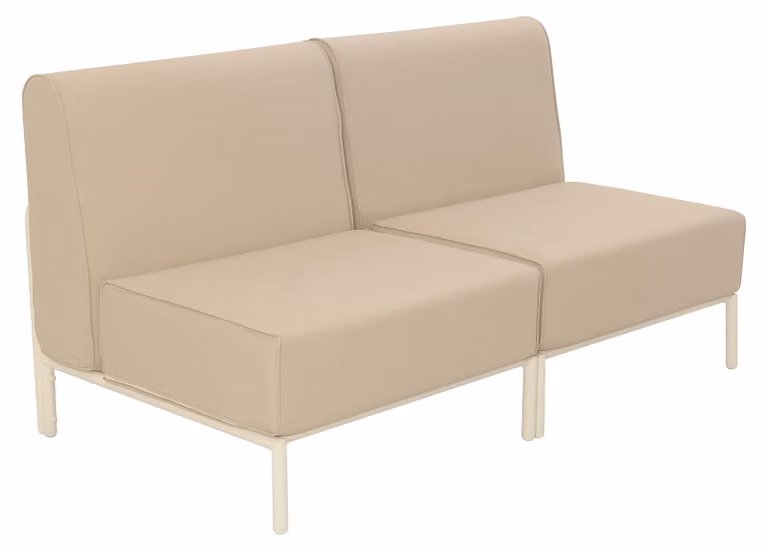Set modulare di mobili da giardino bassi 2 posti beige - Oviala Patio