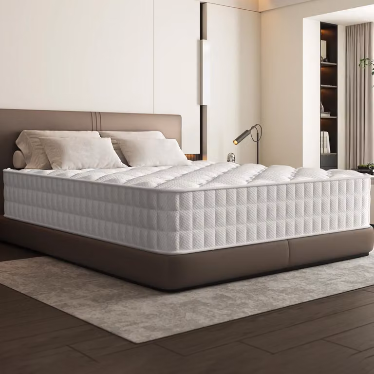 Materasso a molle insacchettate a 7 zone, con lenzuolo elasticizzato, dimensioni 160 x 200 cm, altezza 22 cm, rigidità H3, traspirante, con supporto per la schiena, ortopedico