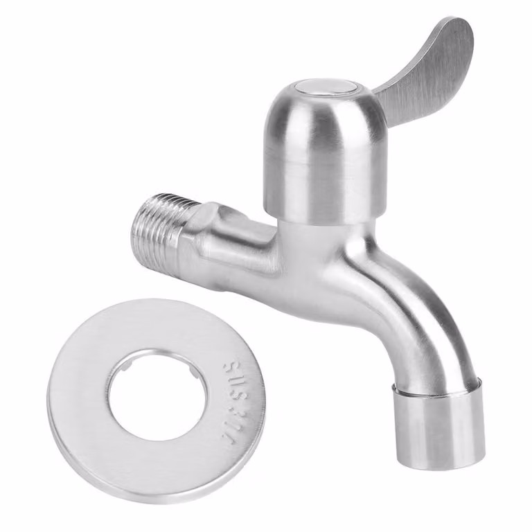 Rubinetto monocomando in acciaio inossidabile 304, ideale per lavanderia, lavatrice, uso domestico, cucina e giardino