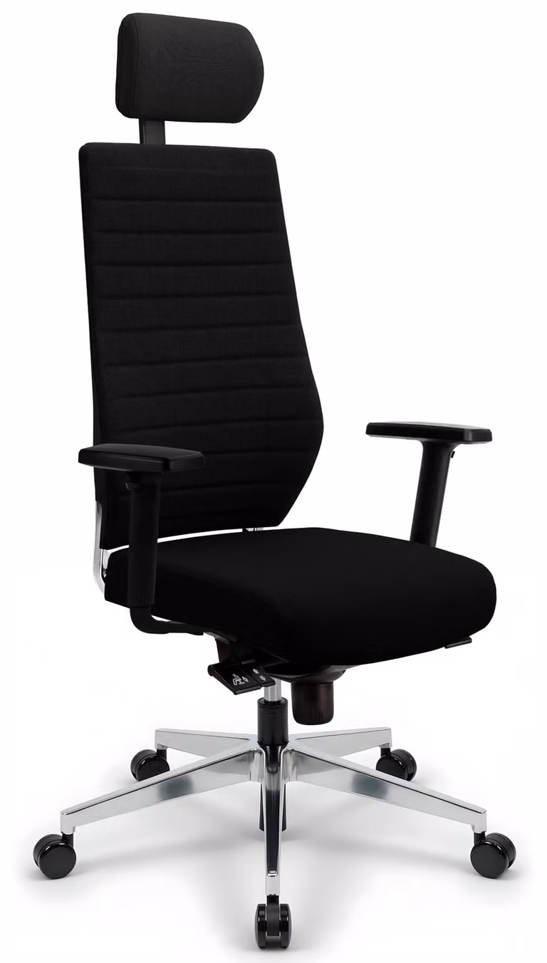 VERSEE V1301 Sedia direzionale nera in tessuto - sedia da scrivania ergonomica, sedia da ufficio di alta qualità, comoda sedia girevole, portata fino a 150 kg