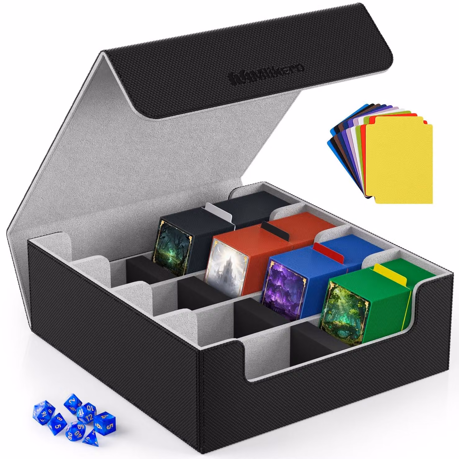 Omgoods - Scatola per carte da gioco, capacità per oltre 2400 carte - Realizzata in pelle