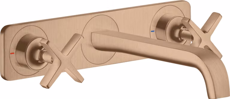 hansgrohe AXOR Citterio E Mélangeur lavabo encastré 3 trous avec plaque pour montage mural, 36115310, 36115310