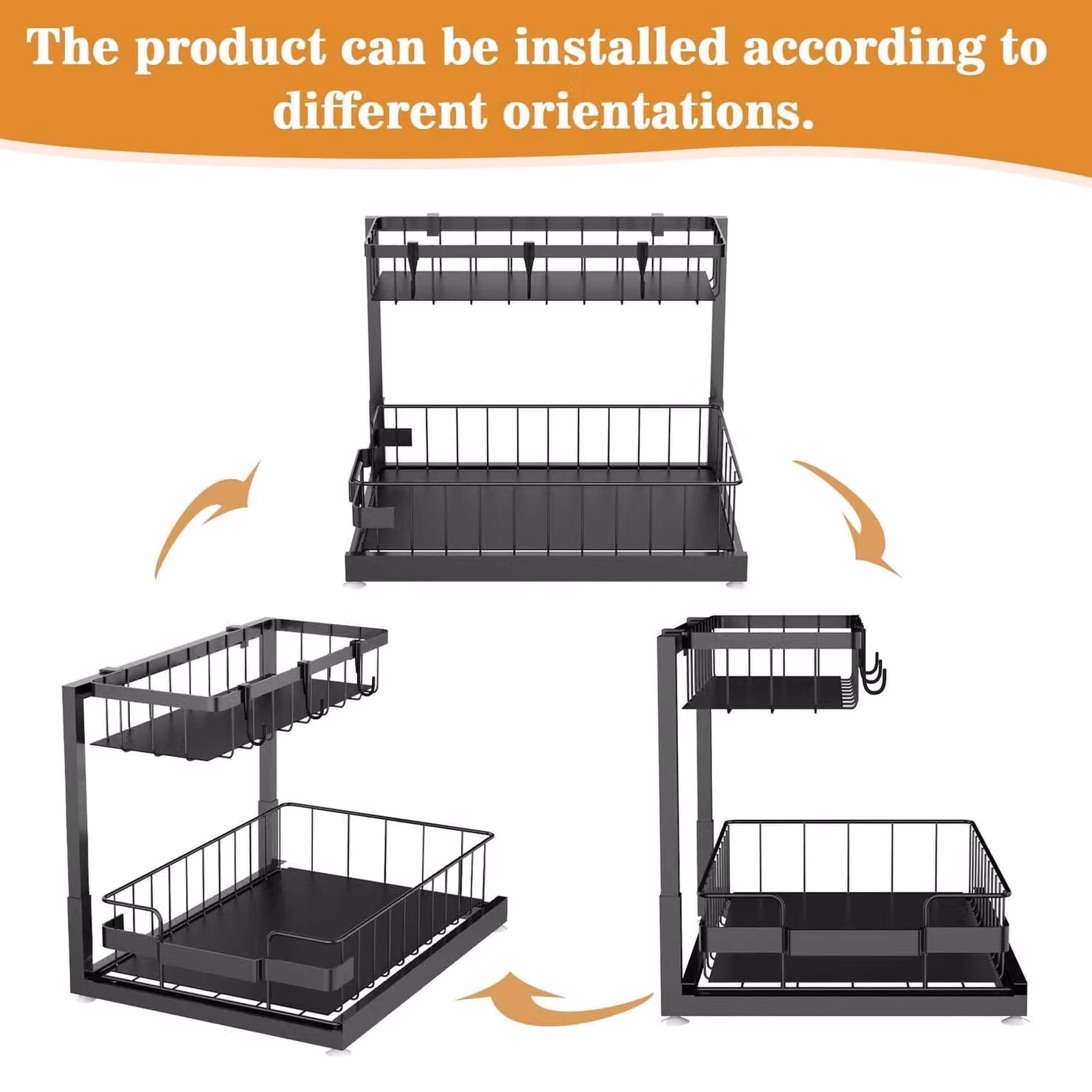 Omgoods - Ripiano estraibile per scaffali, ideale per cucina e bagno