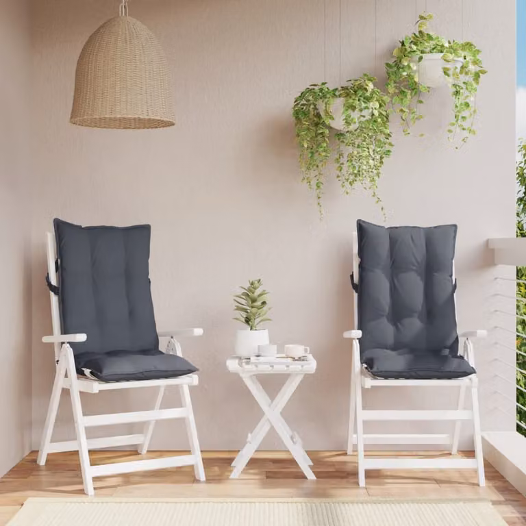 vidaXL Set di 2 Cuscini per Sedia con Schienale Alto in Tessuto Oxford Antracite, Idrorepellenti e Traspiranti