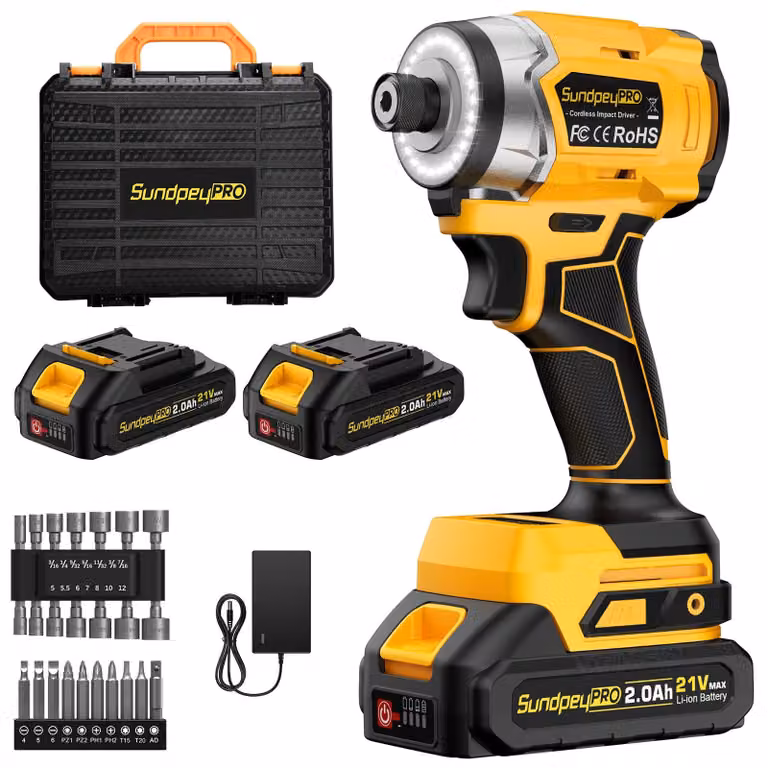 Avvitatore a percussione Accu da 21 V - Coppia di 320 Nm - 2 batterie al litio da 2,0 Ah - Per metallo