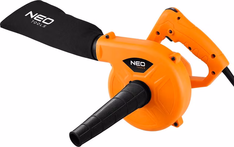 Soffiatore elettrico NEO TOOLS 600W Soffiatore per foglie - funzione di aspirazione e soffiaggio 2in1, controllo a 6 livelli, velocità massima 285 km/h.