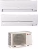 Condizionatore Split Mitsubishi Dual Smart MSZ-DW25VF+MSZ-DW35VF MXZ-2HA50VF Bianco