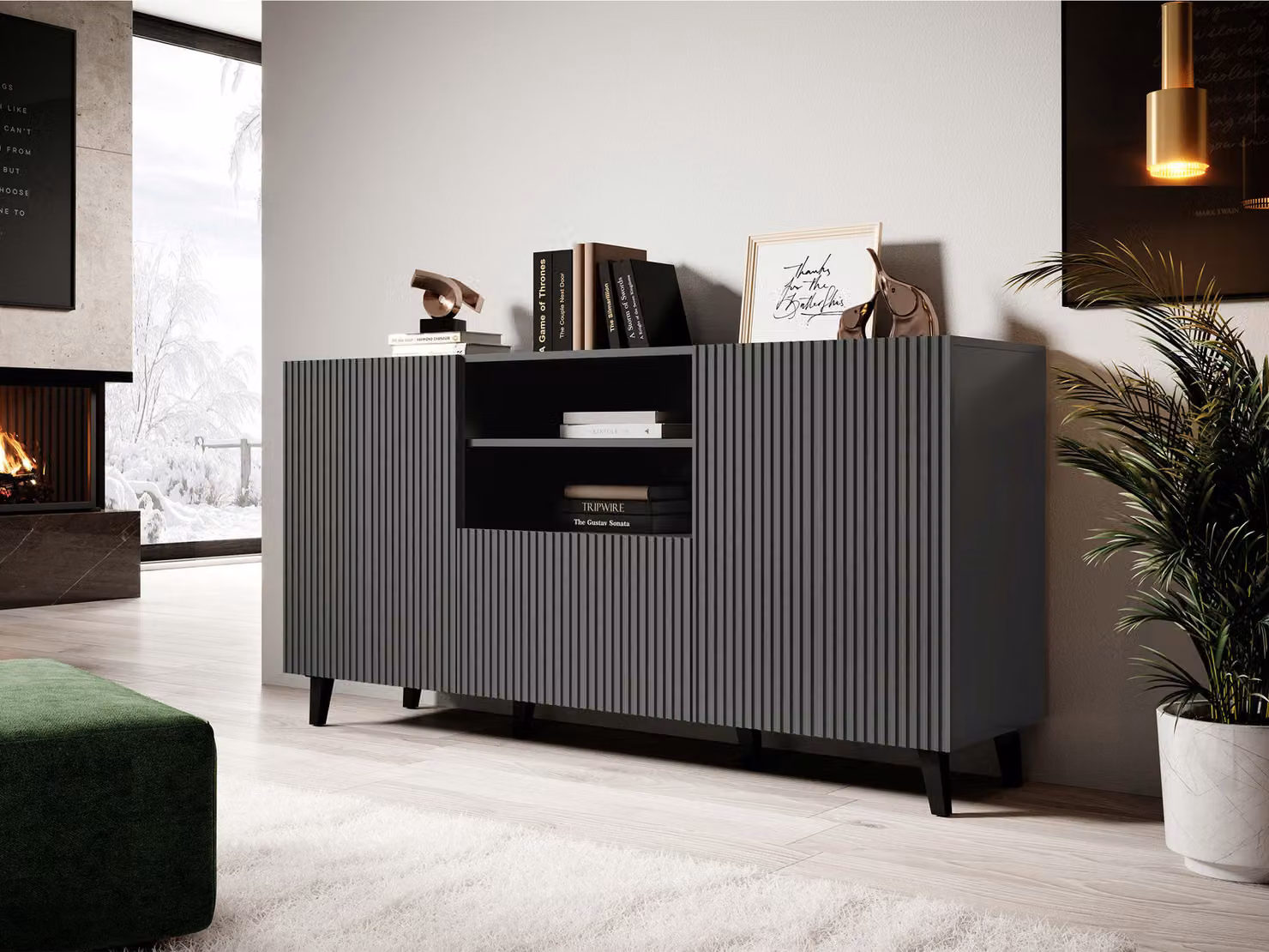 Cassettiera combinata di design HAER 1 - antracite
