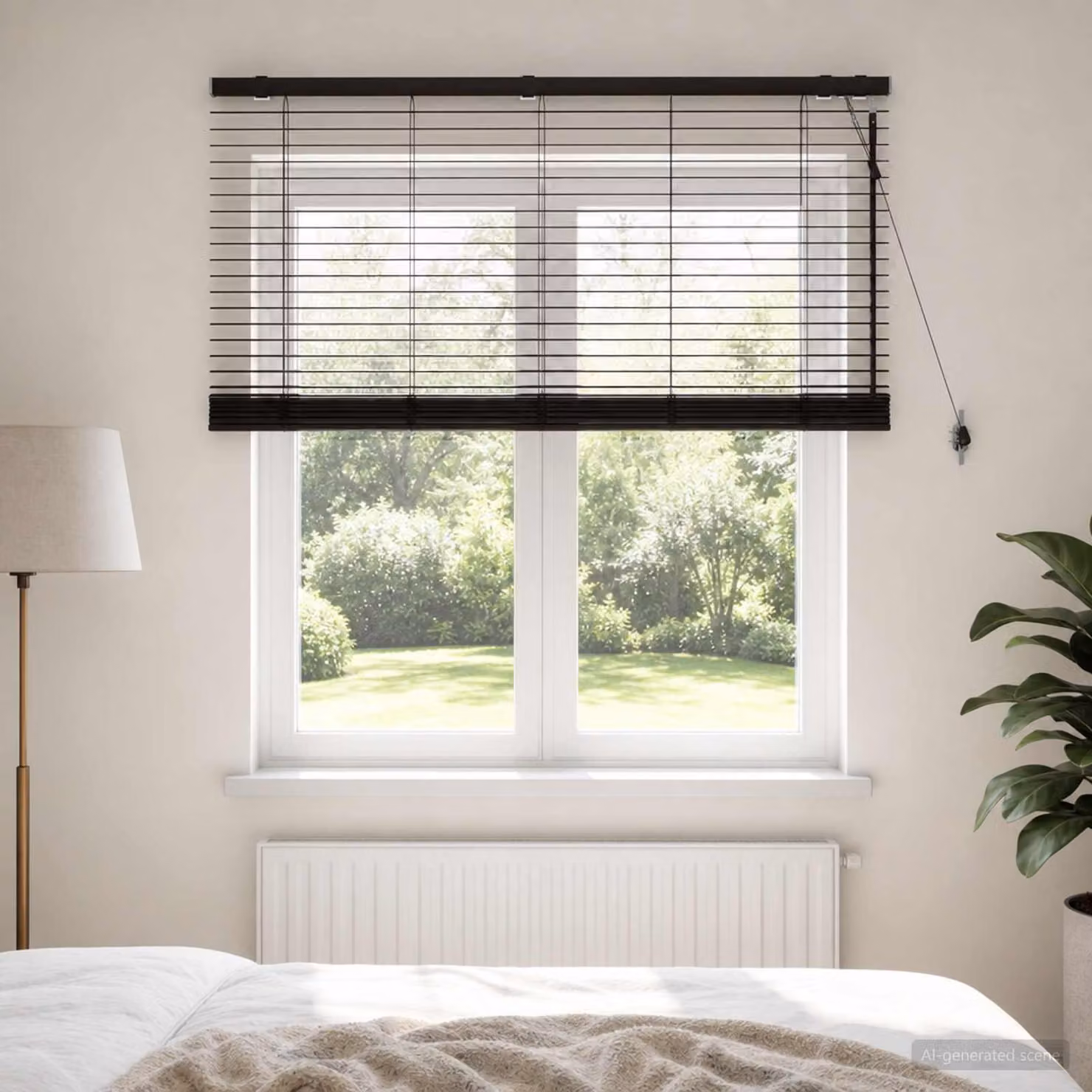 Tende veneziane per la scuola, marrone scuro, 135 x 130 cm, 35 mm