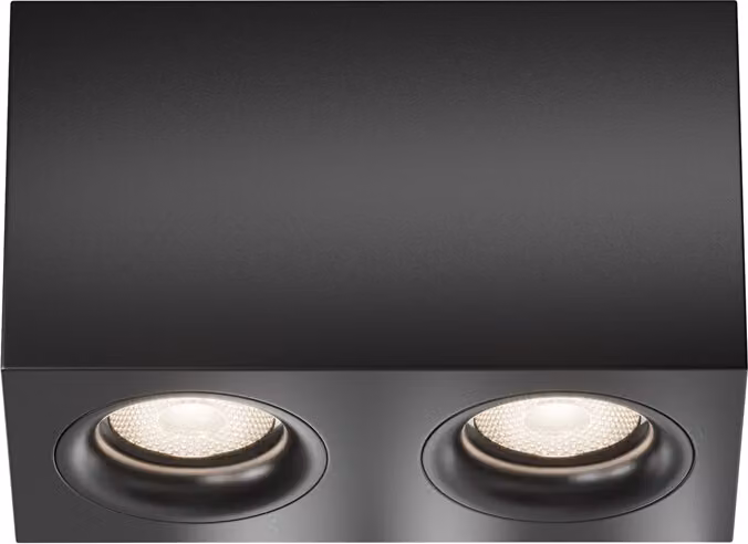 Maytoni Slim Design, plafoniera GU10, a 2 luci, nera, dimmerabile, IP20