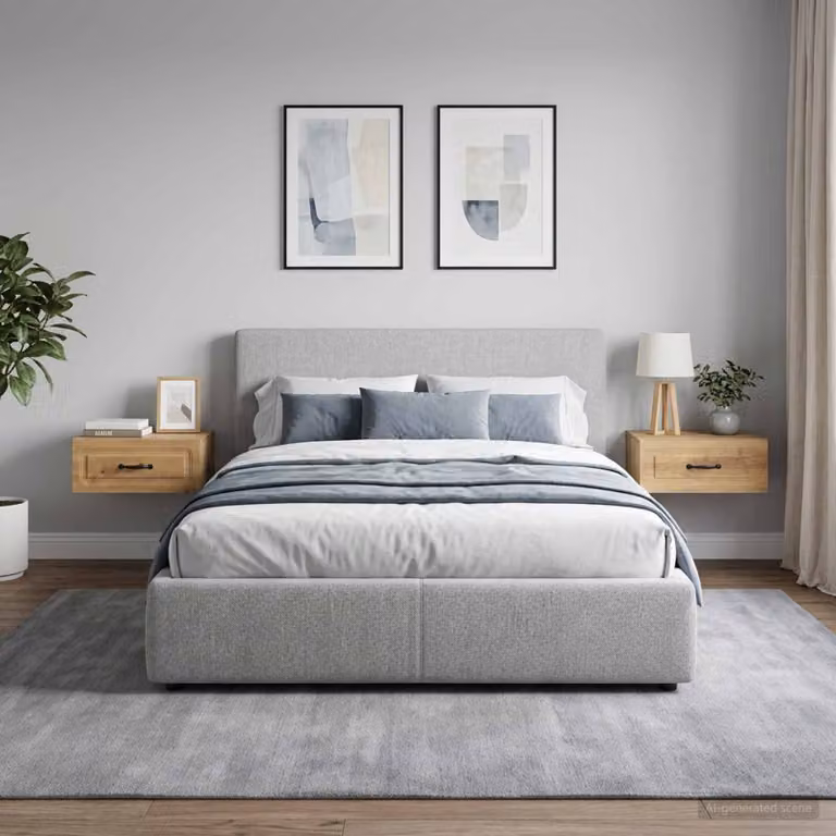 Set di 2 comodini sospesi vidaXL in stile moderno colore rovere e nero