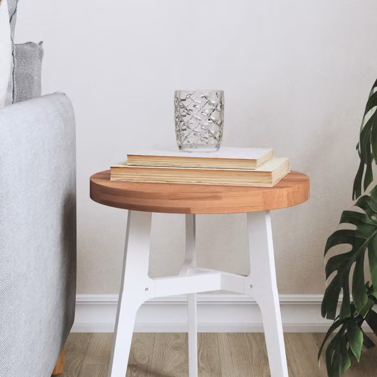 vidaXL Piano per Tavolo Rotondo in Legno di Faggio Marrone, Ø 30 cm, Spessore: 2,5 cm