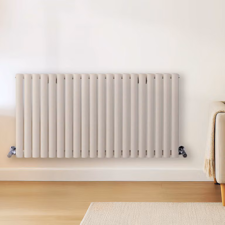 Radiatore di Design Orizzontale Bianco (Pearl Bianco) - 600mm x 1180mm - Pannello Doppio  - Revive